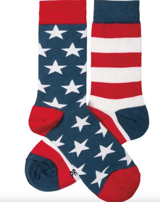 Mismatched Bright Stars &amp; Stripes Socks