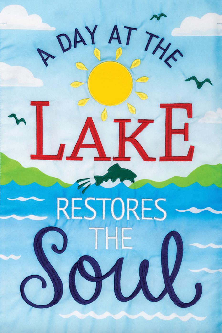 Lake Soul Appliqué Garden Flag