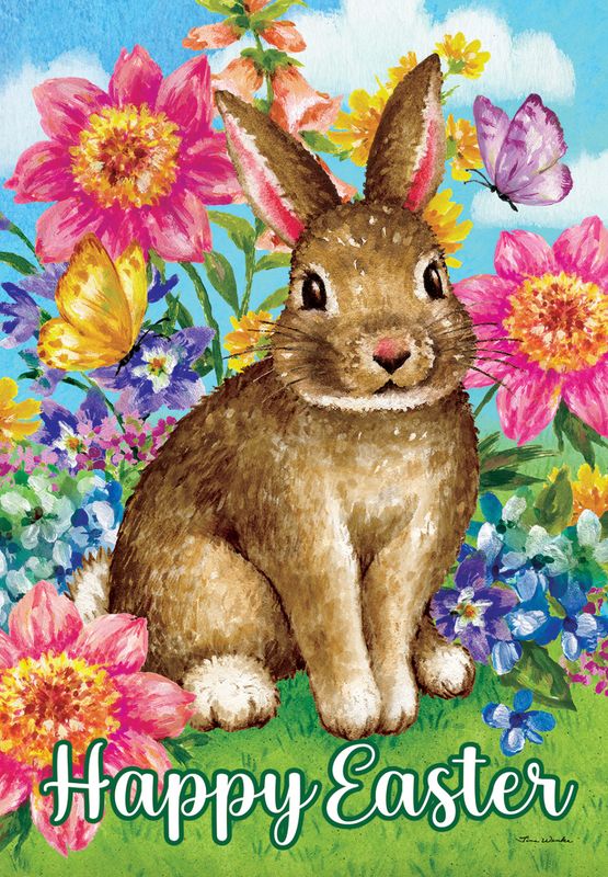 Brown Bunny Garden Flag
