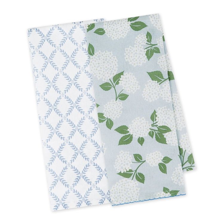 Hydrangea Garden Dishtowel Set of 2