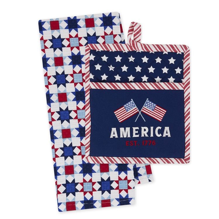 America Potholder &amp; Tea Towel Set