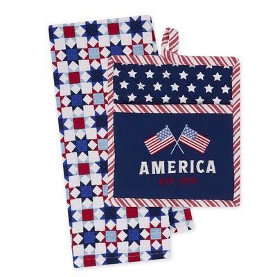America Potholder &amp; Tea Towel Set