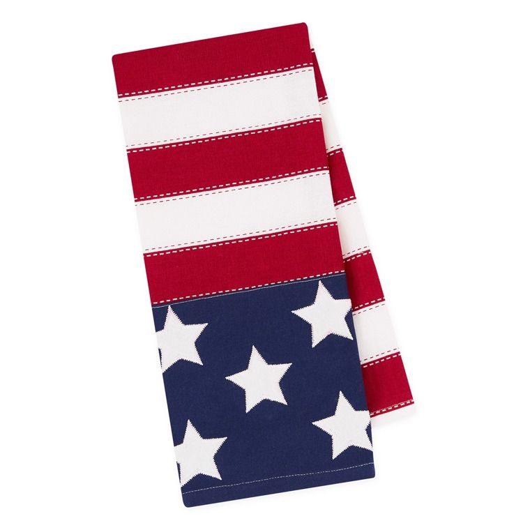 Americana Flag Embellished Dishtowel
