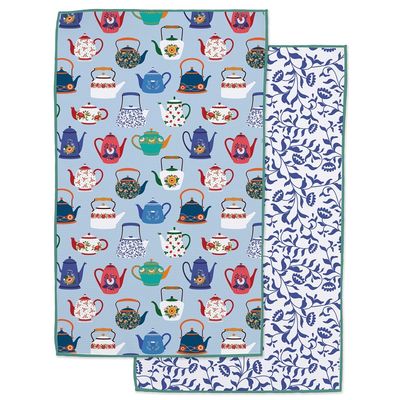 Teapots Printed Microfiber Dishtowel