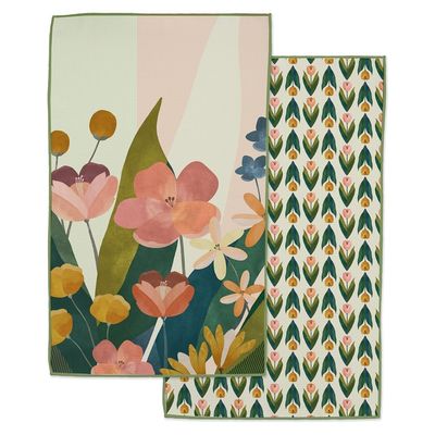 Floral Art Mood Printed Microfiber Dishtowel