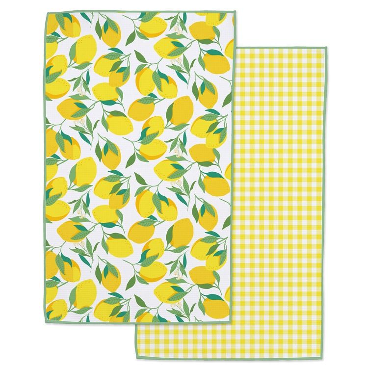 Lemon Fresh Printed Microfiber Dishtowel