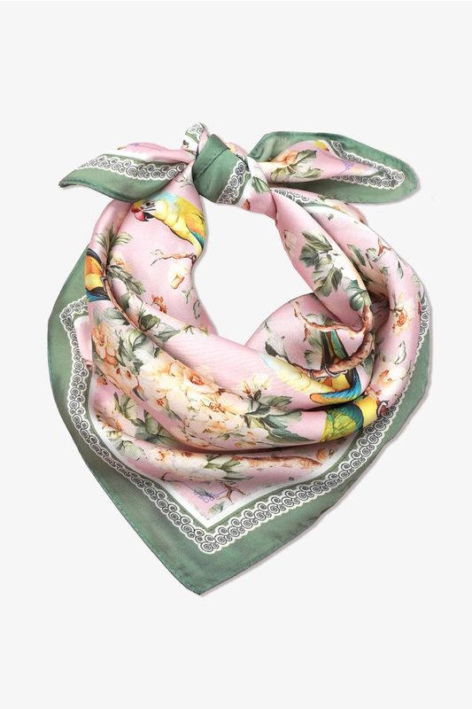 Large Bandana Scarf | Tropical Bird Garden