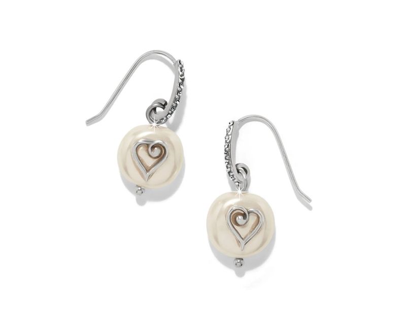 One Heart Pearl French Wire Earrings