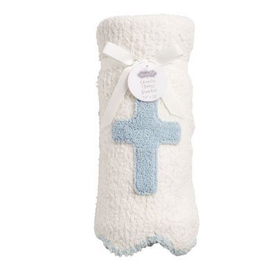 Cross Chenille Blanket | Blue
