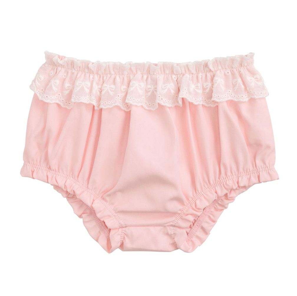 Eyelet Trim Bloomers, Color: Pink, Size: 0-3