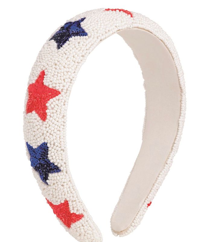 Sequined &amp; Beaded Americana Headband | Stars
