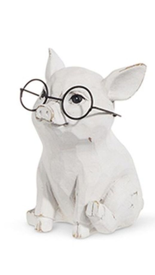 Pig with Glasses Sitting