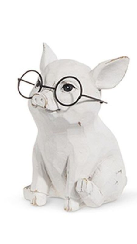 Pig with Glasses Sitting