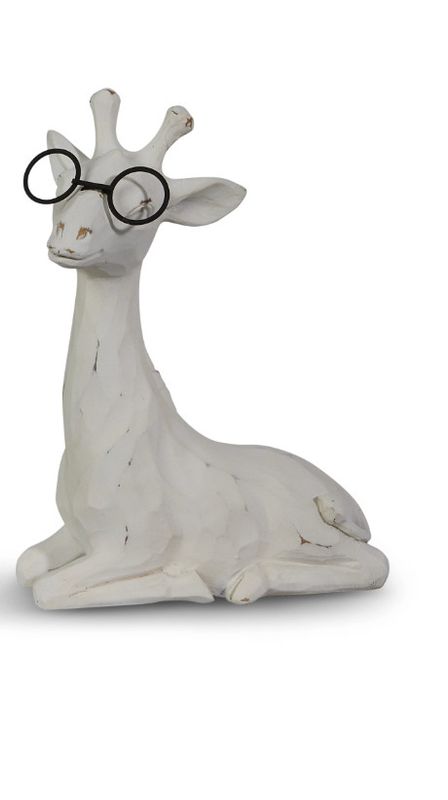 Giraffe with Glasses Sitting