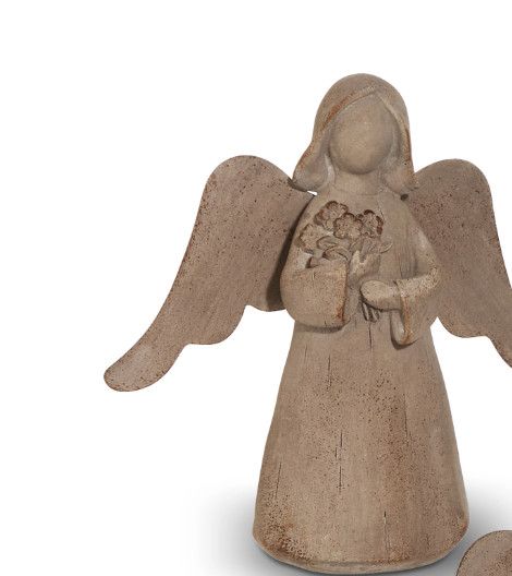 Concrete-Look Angel Small | Flower