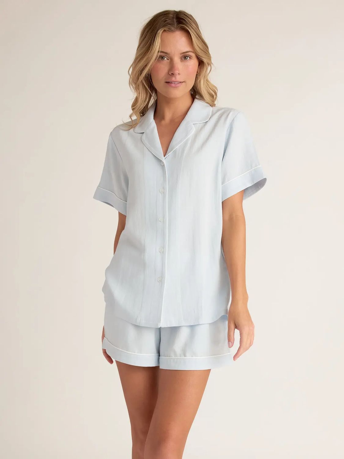 Faceplant Dreams Linen Shirt, Color: Sky Blue, Size: S