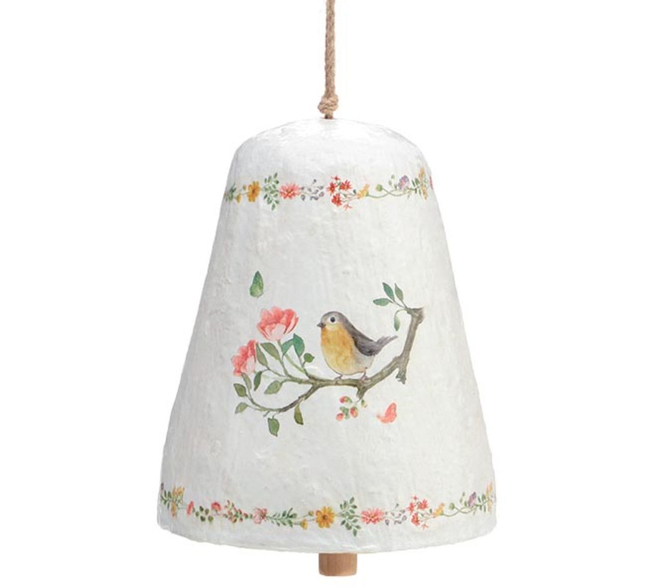 Spring Bird Paper Mache Faux Bell