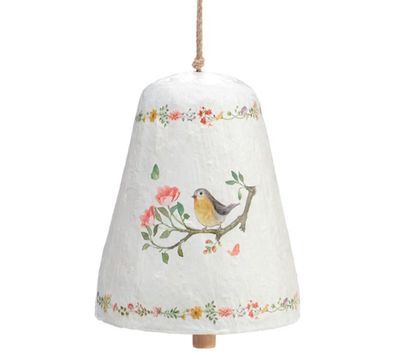 Spring Bird Paper Mache Faux Bell