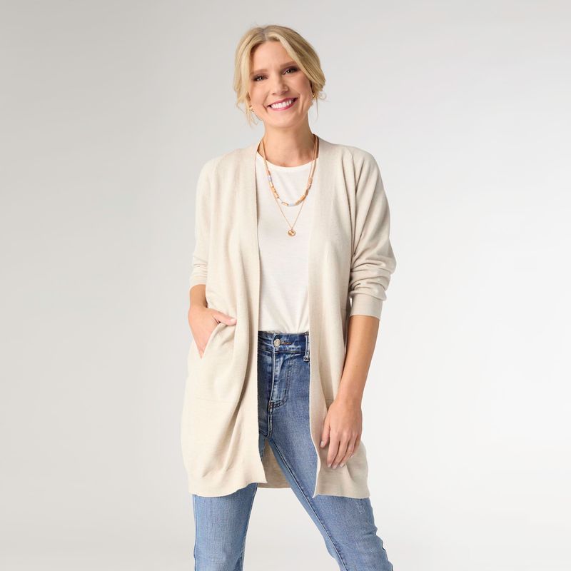 Heavenly Luxe Como Cardigan, Color: Oatmeal, Size: S/M