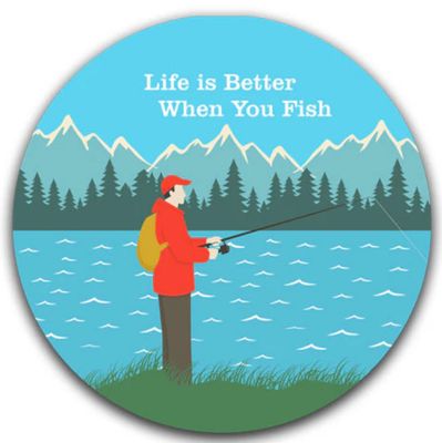 Life is Better When you Fish Neoprene Car Coaster