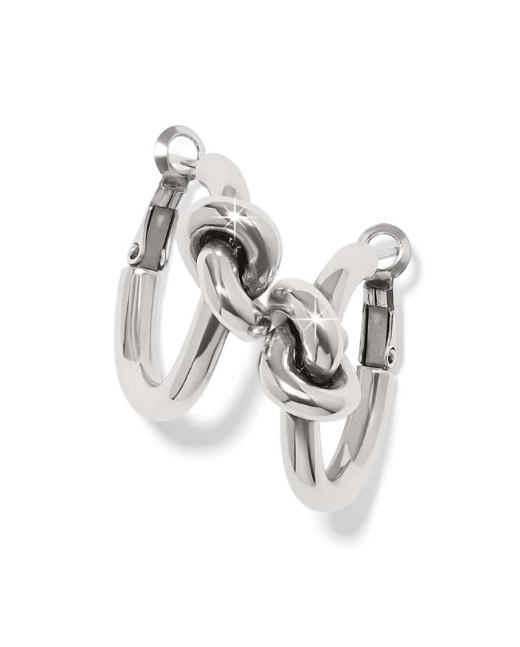 Interlok Single Knot Hoop Earrings Silver