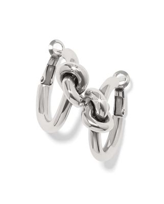 Interlok Single Knot Hoop Earrings Silver