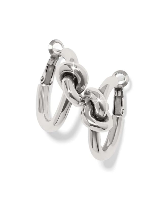Interlok Single Knot Hoop Earrings Silver