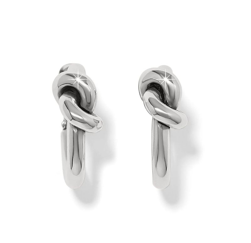 Interlok Single Knot Hoop Earrings Silver