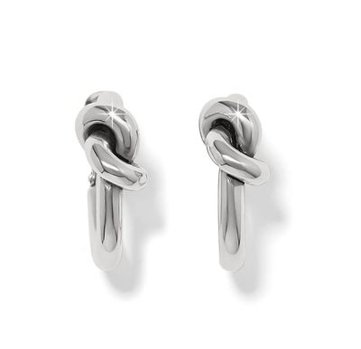Interlok Single Knot Hoop Earrings Silver