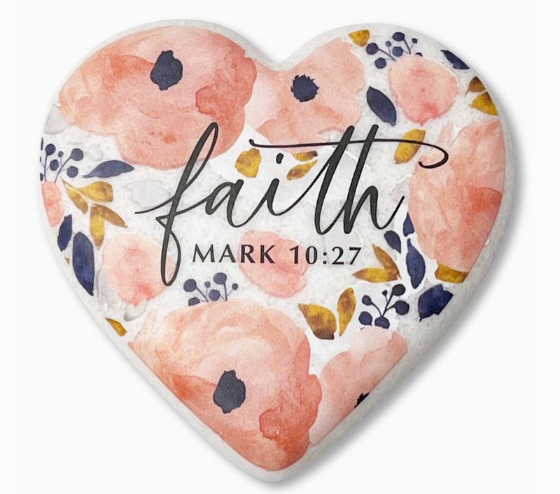 Floral Heart Stone | Faith