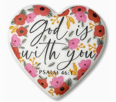 Floral Heart Stone | God is With You