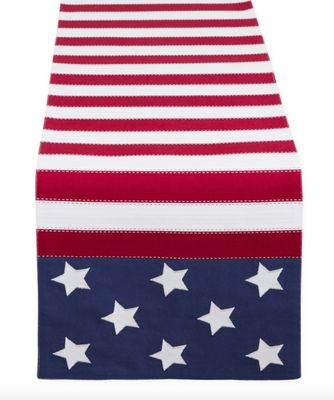 Americana Flag Embellished Table Runner