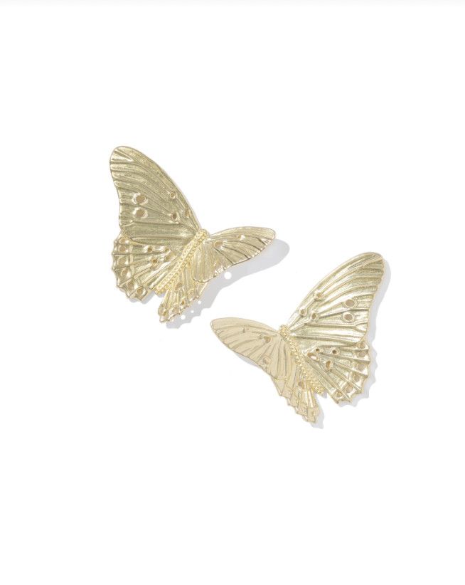 The Cailey Butterfly Statement Stud Earrings in Gold