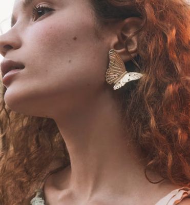 The Cailey Butterfly Statement Stud Earrings in Gold