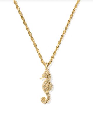 The Seahorse Short Pendant Necklace in Gold