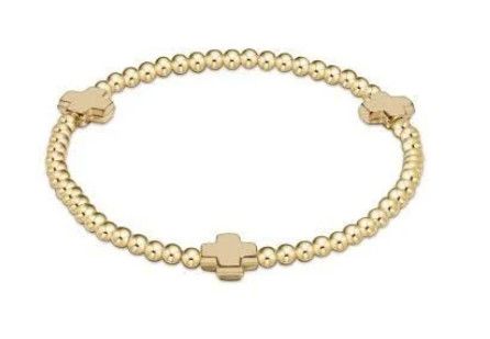 Signature Cross 3mm Gold Bracelet Gold
