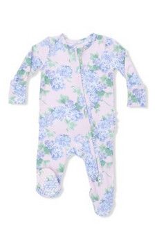 Hydrangeas Ruffle Zipper Footie