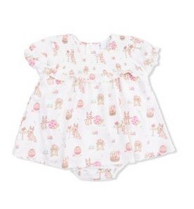 Easter Egg Hunt Smocked Ruffle Bubble, Size: 6-12 mo