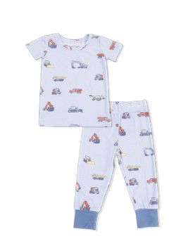 Construction Vehicles Short Sleeve Loungewear, Size: 12-18 mo