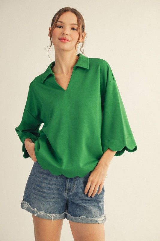 The Batey Top, Color: Kelly Green, Size: S