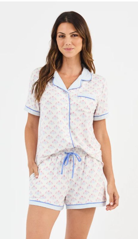 Charlotte Belle Blooms Pajama Short Set, Size: S