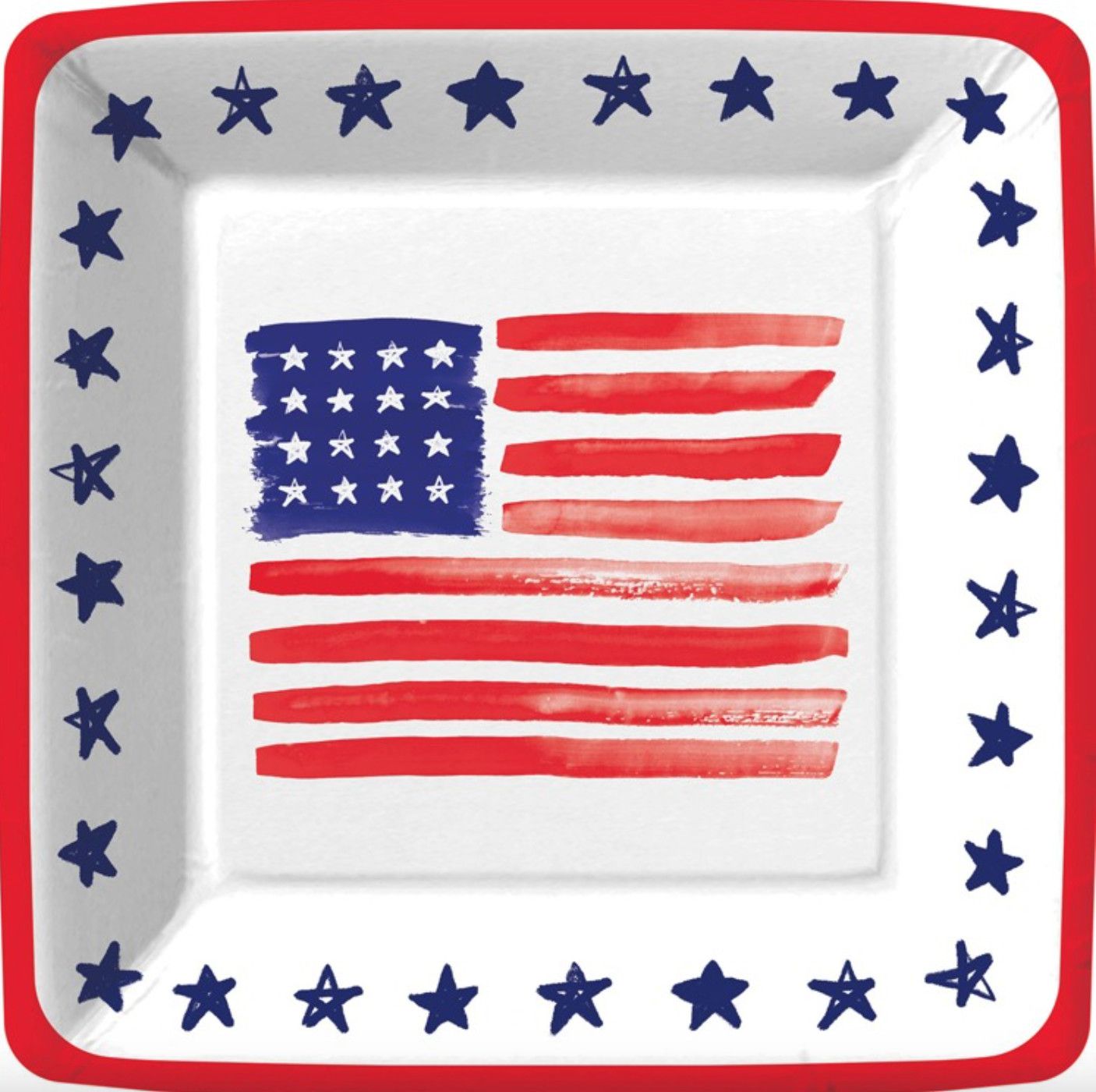 Star Spangled Square Dessert Plate
