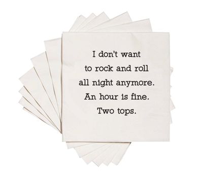 Rock and Roll Cocktail Napkins