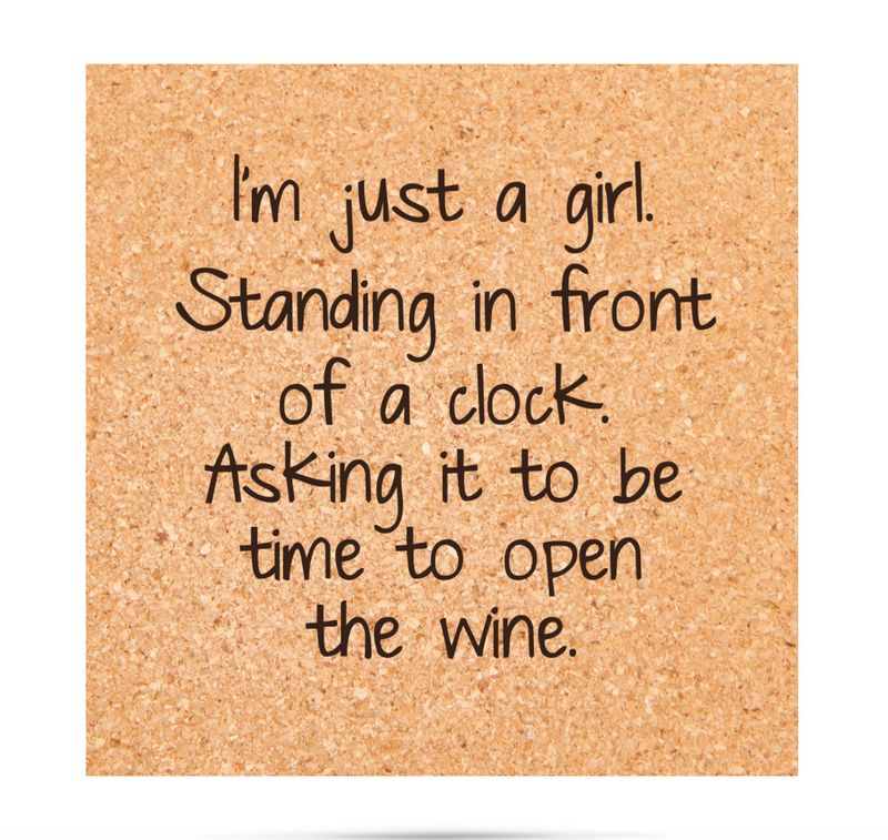 Just a Girl Cork Coaster