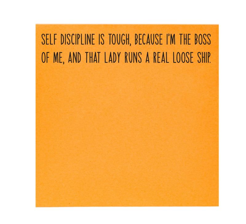 Self Discipline Post It Notes