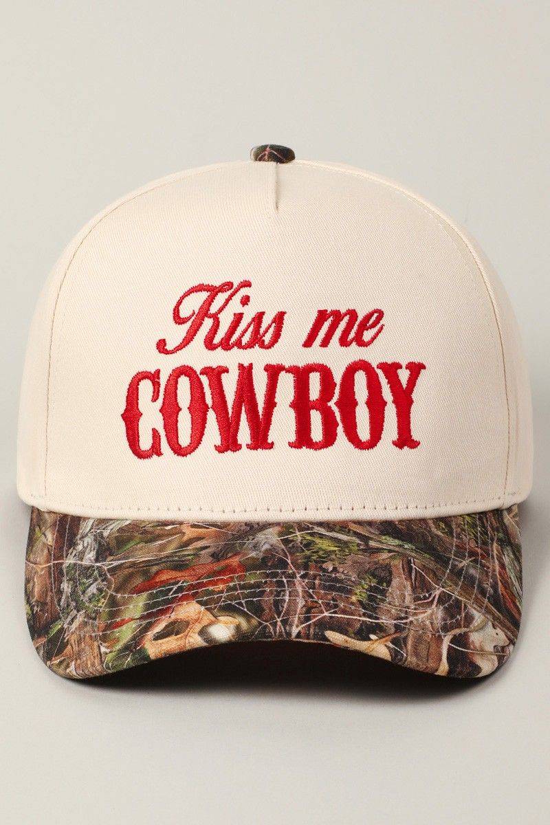 Kiss Me Cowboy Camo Cap