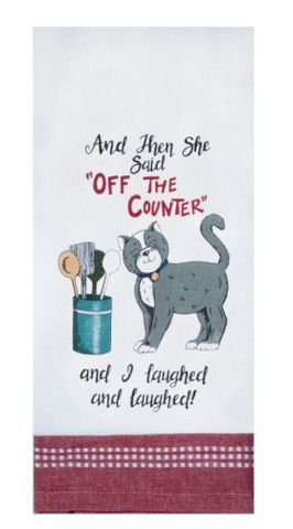 Off The Counter Cat Tea Towel