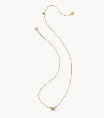 The Tatum Short Pendant Necklace White Crystal Mix