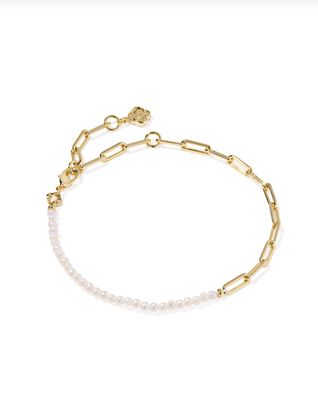 The Markie Half Chain Bracelet Freshwater Pearl