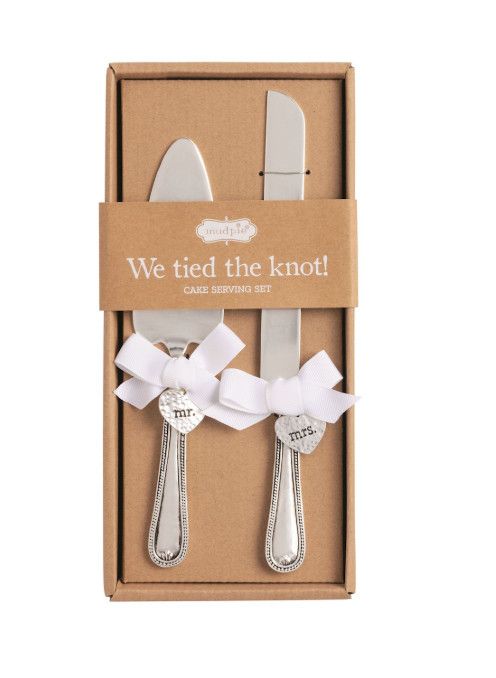 Mr &amp; Mrs Charm Cake Server Set